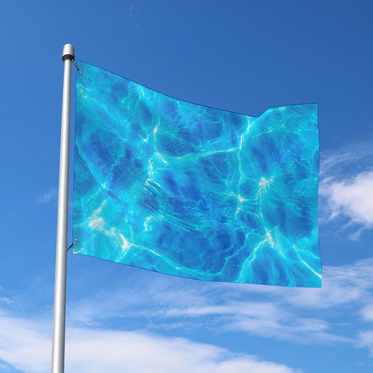 Blue Water Surface Print Polyester Flag