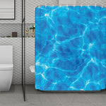 Blue Water Surface Print Polyester Shower Curtain