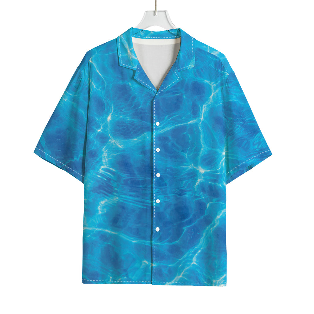 Blue Water Surface Print Rayon Hawaiian Shirt