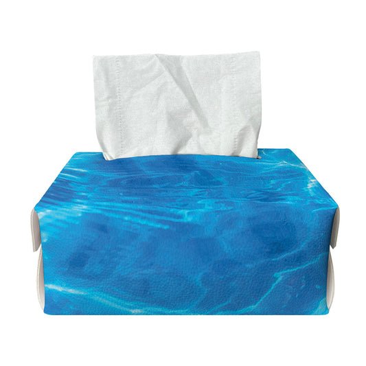 Blue Water Surface Print Rectangle Tissue Box Cover