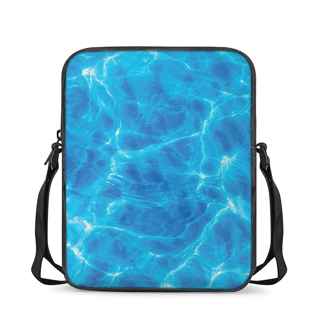 Blue Water Surface Print Rectangular Crossbody Bag