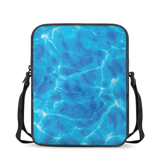 Blue Water Surface Print Rectangular Crossbody Bag