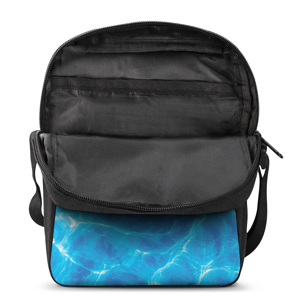 Blue Water Surface Print Rectangular Crossbody Bag