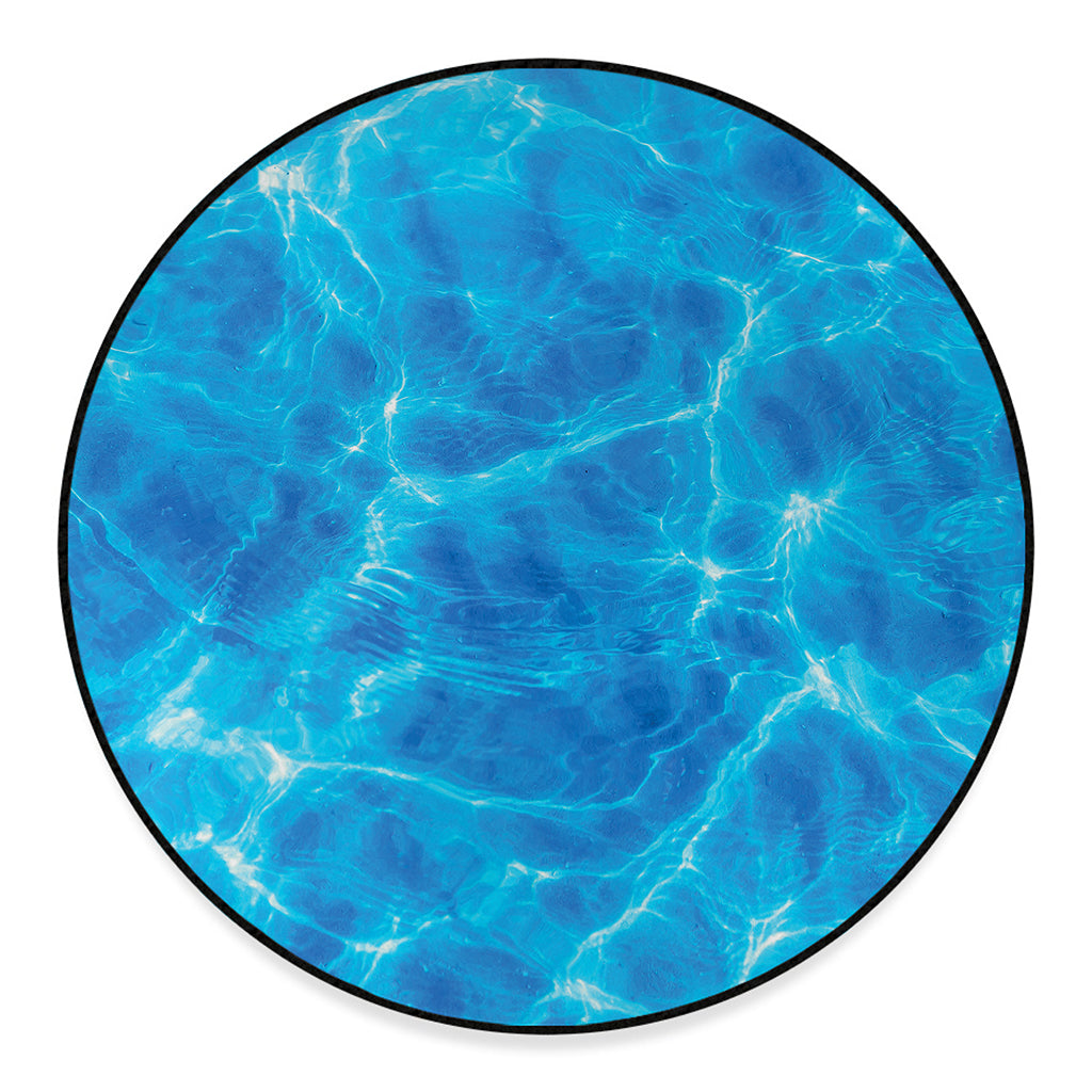 Blue Water Surface Print Round Floor Mat