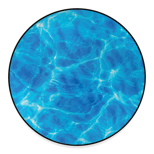 Blue Water Surface Print Round Floor Mat