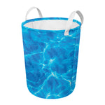 Blue Water Surface Print Round Laundry Basket