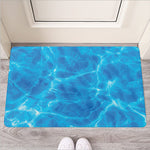 Blue Water Surface Print Rubber Doormat