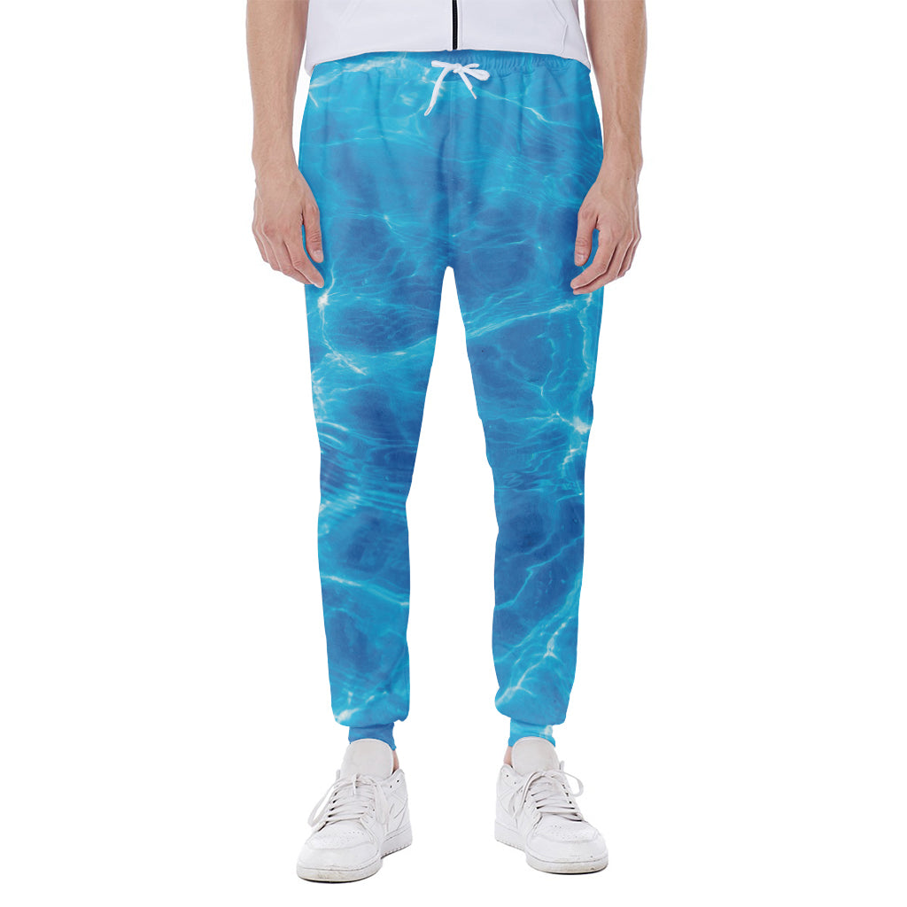 Blue Water Surface Print Scuba Joggers