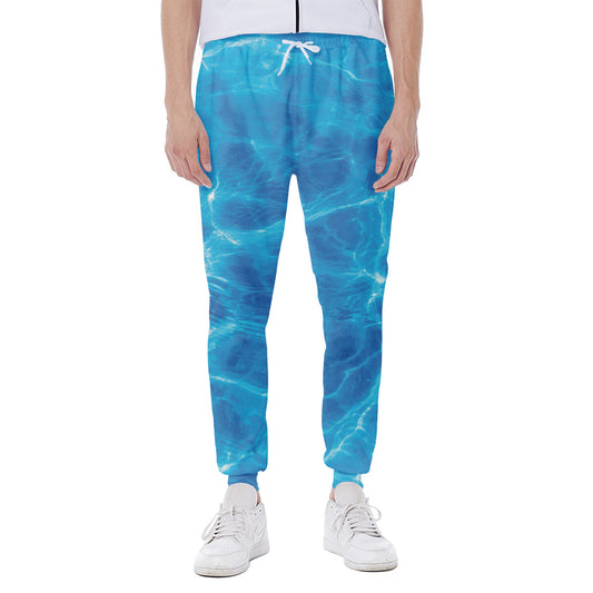 Blue Water Surface Print Scuba Joggers