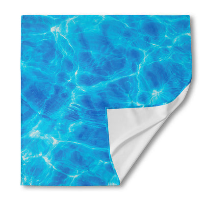 Blue Water Surface Print Silk Bandana