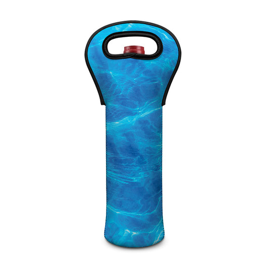 Blue Water Surface Print Single Neoprene Wine Tote