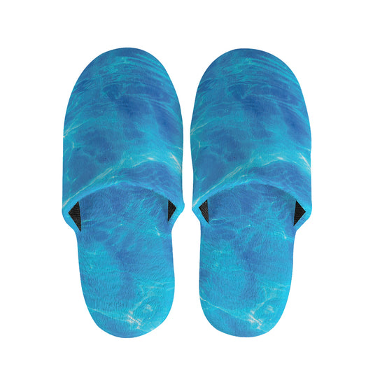 Blue Water Surface Print Slippers