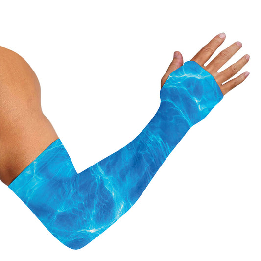 Blue Water Surface Print Sun Protection Arm Sleeves