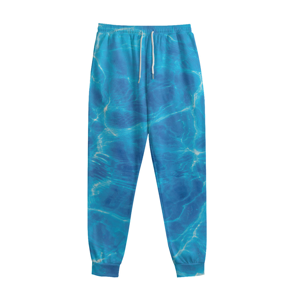 Blue Water Surface Print Sweatpants