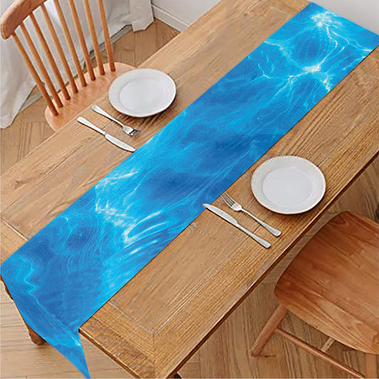 Blue Water Surface Print Table Runner