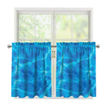 Blue Water Surface Print Tier Curtains