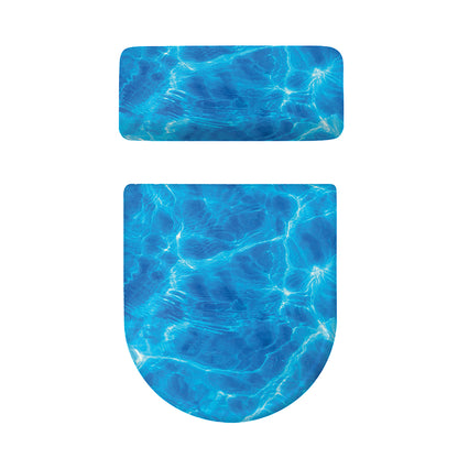 Blue Water Surface Print Toilet Lid And Tank Cover Set