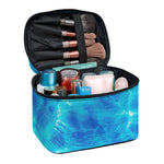 Blue Water Surface Print Travel Makeup Bag