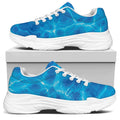 Blue Water Surface Print White Chunky Shoes