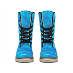 Blue Water Surface Print Winter Boots