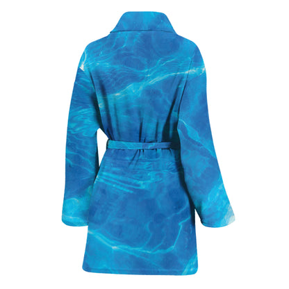 Blue Water Surface Print Women's Bathrobe
