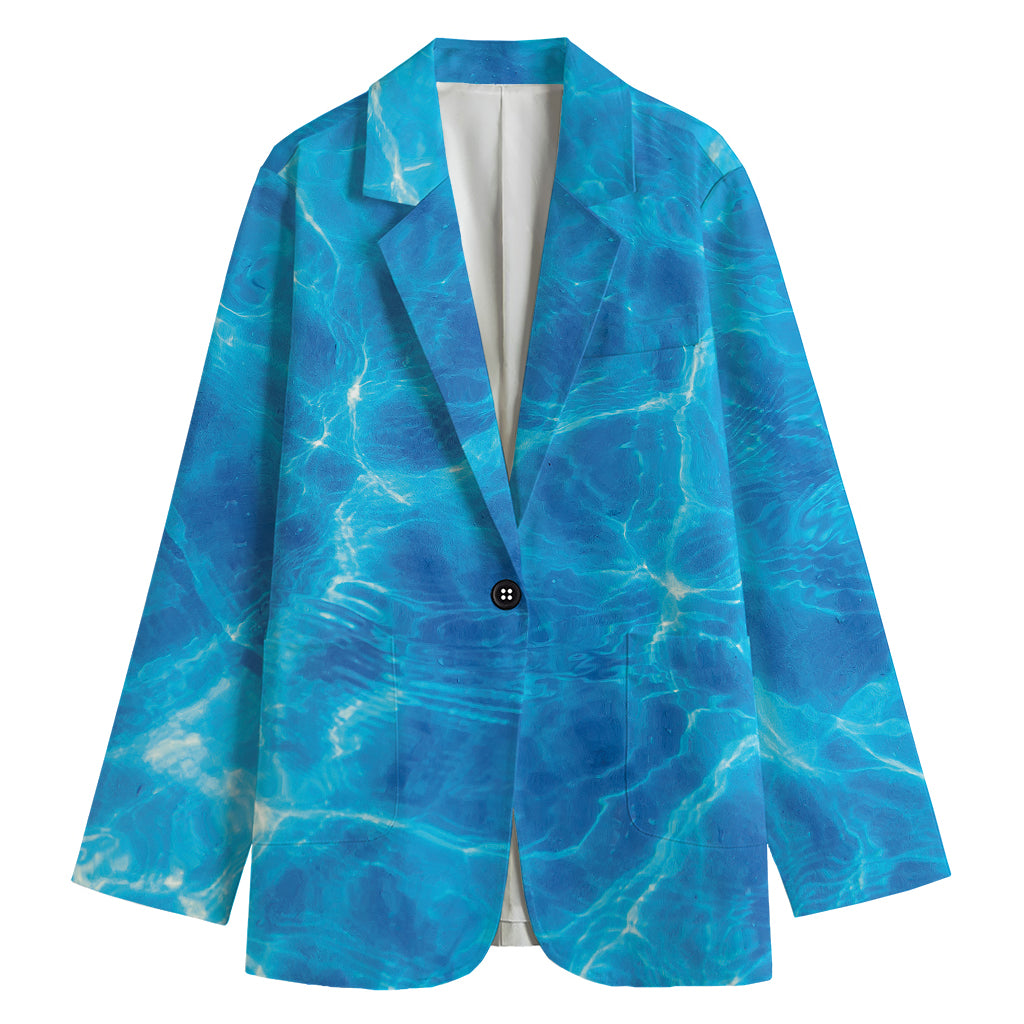 Blue Water Surface Print Women's Blazer