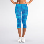 Blue Water Surface Print Women's Capri Leggings