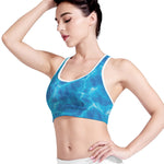 Blue Water Surface Print Women's Sports Bra