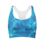 Blue Water Surface Print Women's Sports Bra