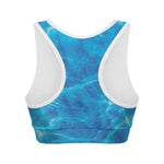 Blue Water Surface Print Women's Sports Bra
