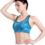 Blue Water Surface Print Women's Sports Bra