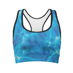 Blue Water Surface Print Women's Sports Bra