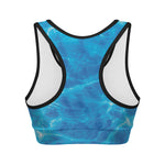 Blue Water Surface Print Women's Sports Bra