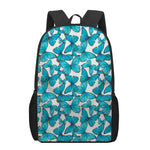 Blue Watercolor Butterfly Pattern Print 17 Inch Backpack