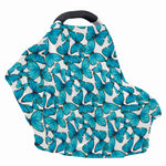 Blue Watercolor Butterfly Pattern Print Baby Seat Cover