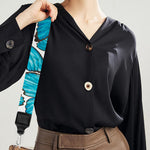 Blue Watercolor Butterfly Pattern Print Bag Strap