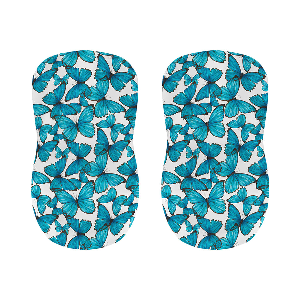 Blue Watercolor Butterfly Pattern Print Bar Stool Covers