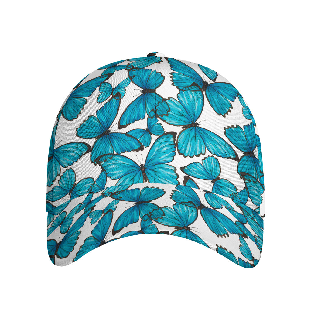 Blue Watercolor Butterfly Pattern Print Baseball Cap