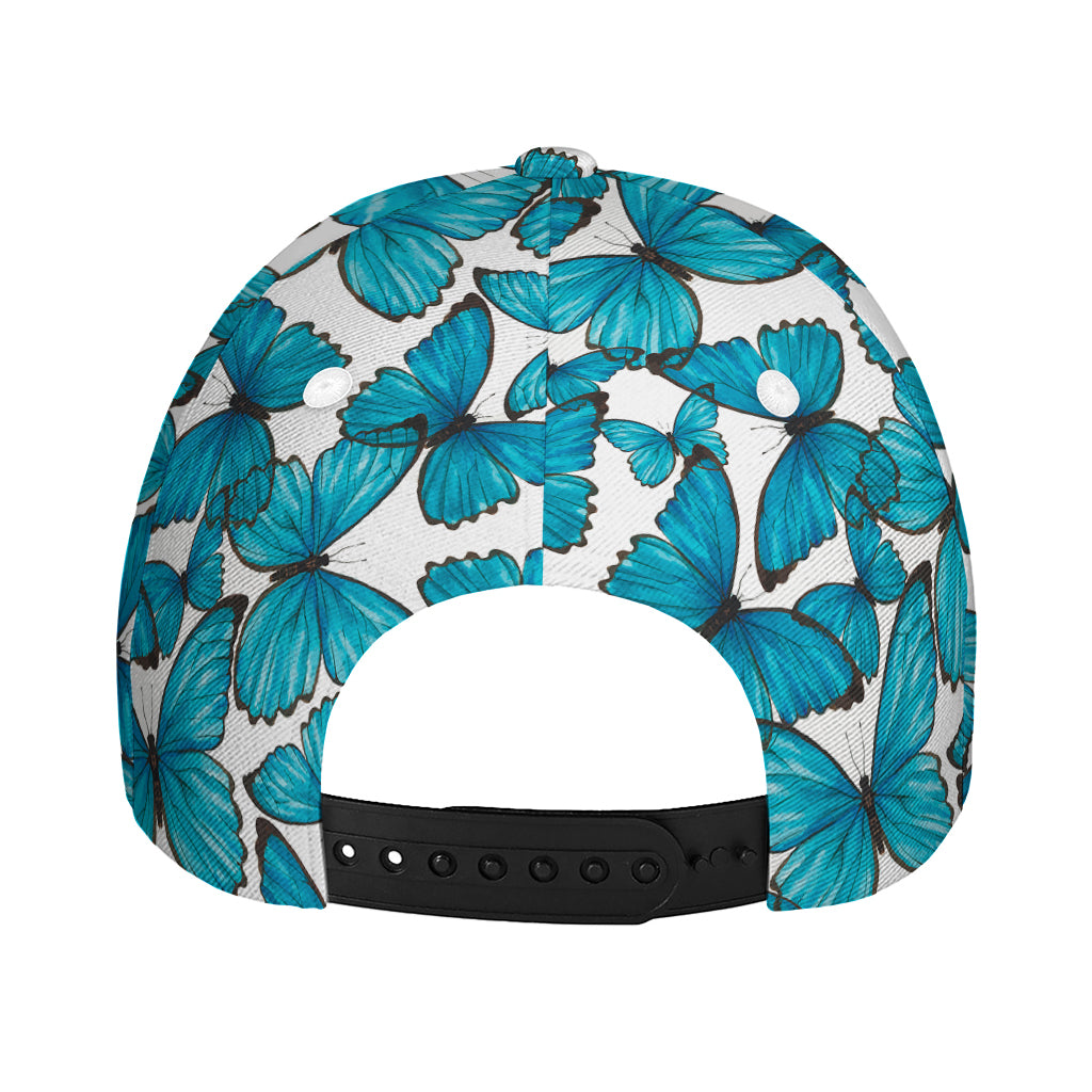 Blue Watercolor Butterfly Pattern Print Baseball Cap