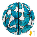 Blue Watercolor Butterfly Pattern Print Basketball