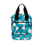 Blue Watercolor Butterfly Pattern Print Bible Tote Bag