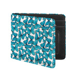 Blue Watercolor Butterfly Pattern Print Bifold Wallet