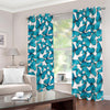 Blue Watercolor Butterfly Pattern Print Blackout Grommet Curtains