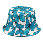 Blue Watercolor Butterfly Pattern Print Bucket Hat