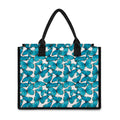 Blue Watercolor Butterfly Pattern Print Canvas Tote Bag