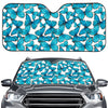 Blue Watercolor Butterfly Pattern Print Car Windshield Sun Shade