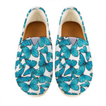 Blue Watercolor Butterfly Pattern Print Casual Shoes