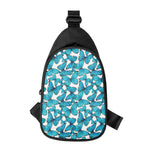 Blue Watercolor Butterfly Pattern Print Chest Bag