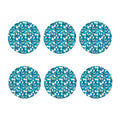 Blue Watercolor Butterfly Pattern Print Coaster Set