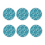 Blue Watercolor Butterfly Pattern Print Coaster Set